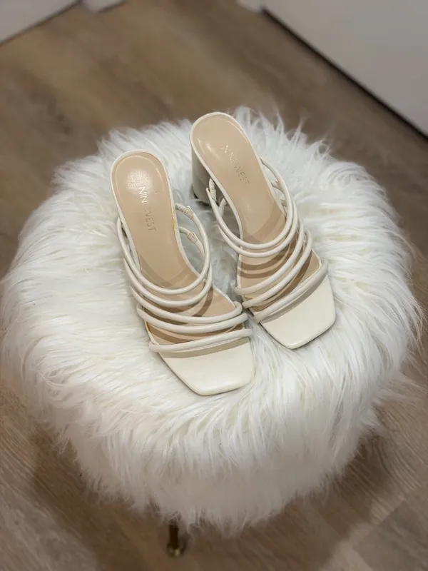 Nine West Women’s Girlie Square Toe Strappy Dress Sandals – White, Size 8 - Image 13