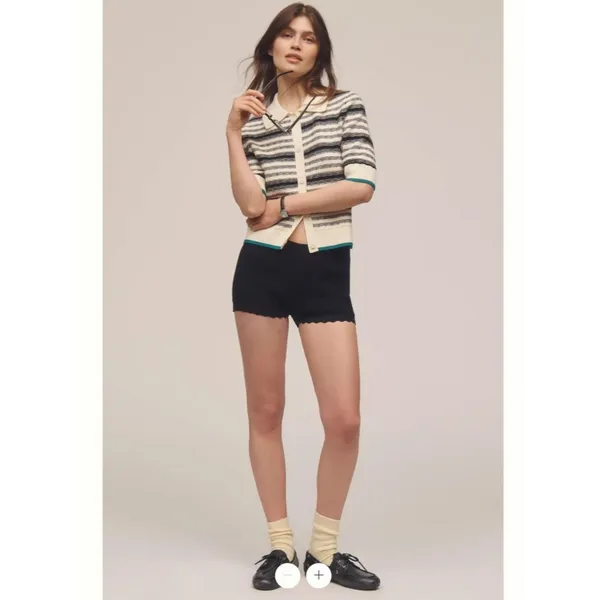 Anthropologie The Kinsley Collared Crop Cardigan Sweater by Maeve - Image 3