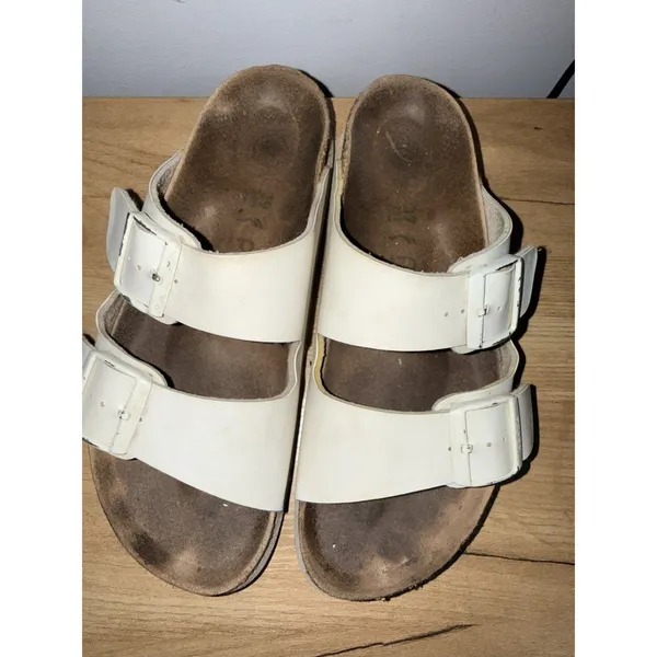 Papillio by Birkenstock Arizona Birko Flor Platform Sandals White Womens Sz 39 Q - Image 10