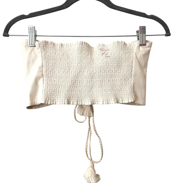 ALICE + OLIVIA Livia Faux Leather Halter Top White Sz 2‎ - Image 3