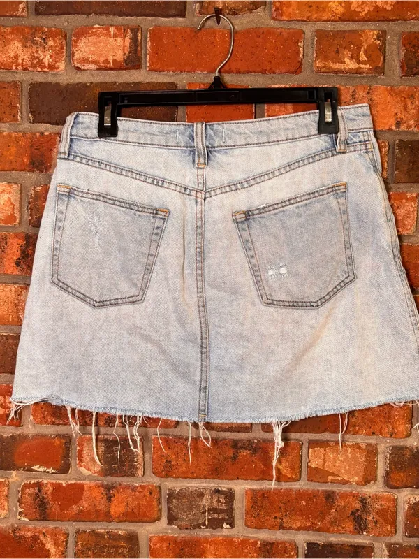 Free people We the Free women’s distressed denim mini skirt blue 29 - Image 3
