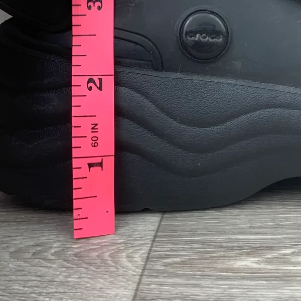 Crocs Skyline Platform Sandals Womens 9W Black Square Toe 360 Degree Comfort - Image 3