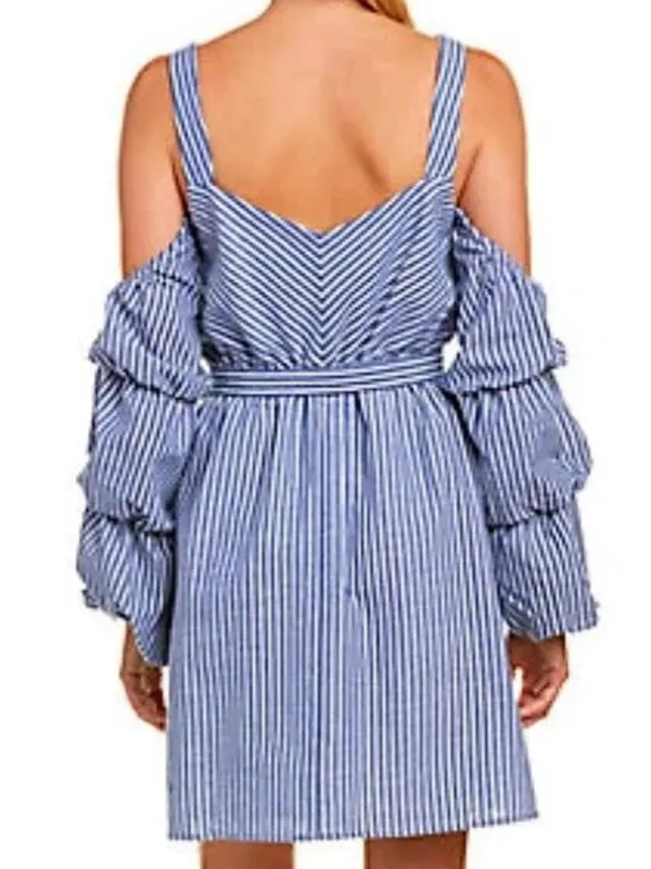 NWT Alexia Admor Sweetheart Drop Sleeve Dress Blue White Stripe Size Small - Image 3