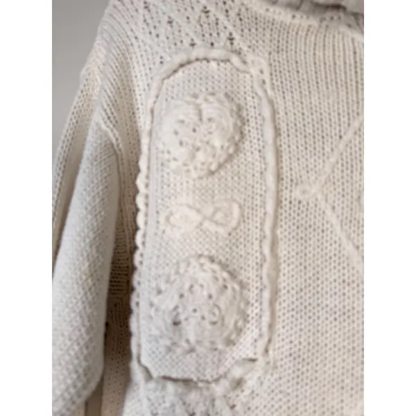 Vtg Colleens Collectables Ivory‎ Chunky Knit Turtleneck Sweater Tunic Dress - Image 2