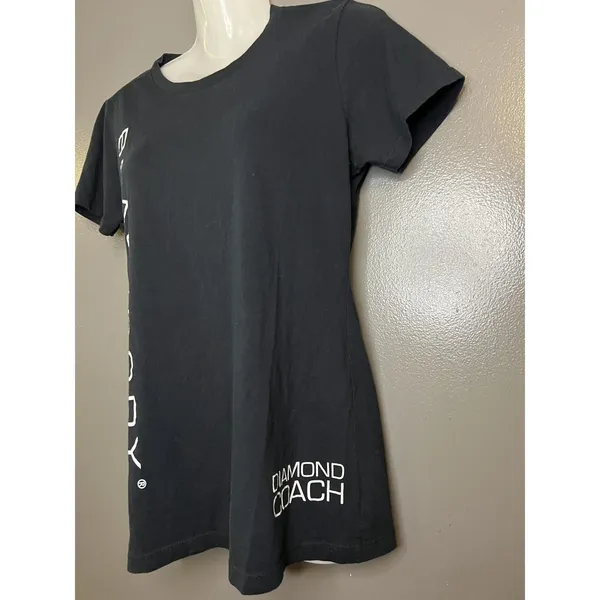 Beachbody Shirt Womens Medium Black Diamond Coach Graphic Fitness Tee Gym - Image 3