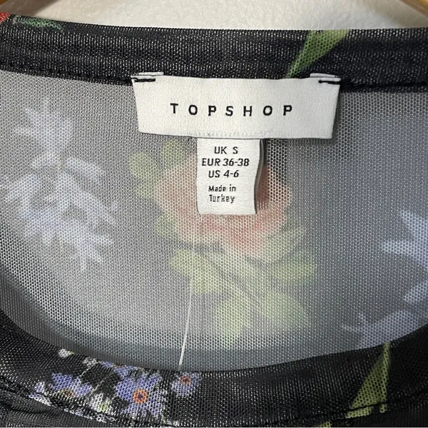 TopShop Floral long sleeve‎ mesh women’s size small, NWT - Image 3