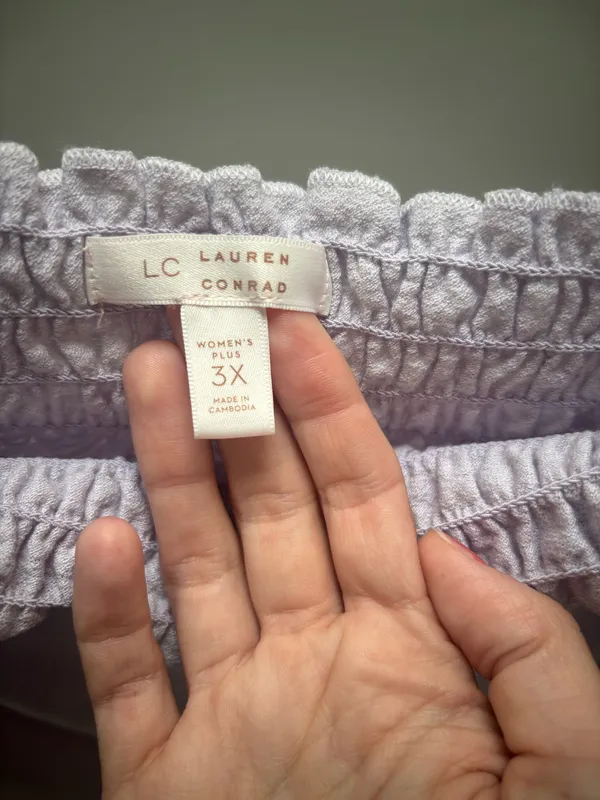 LC Lauren Conrad Smocked Purple Tank Top - Image 2