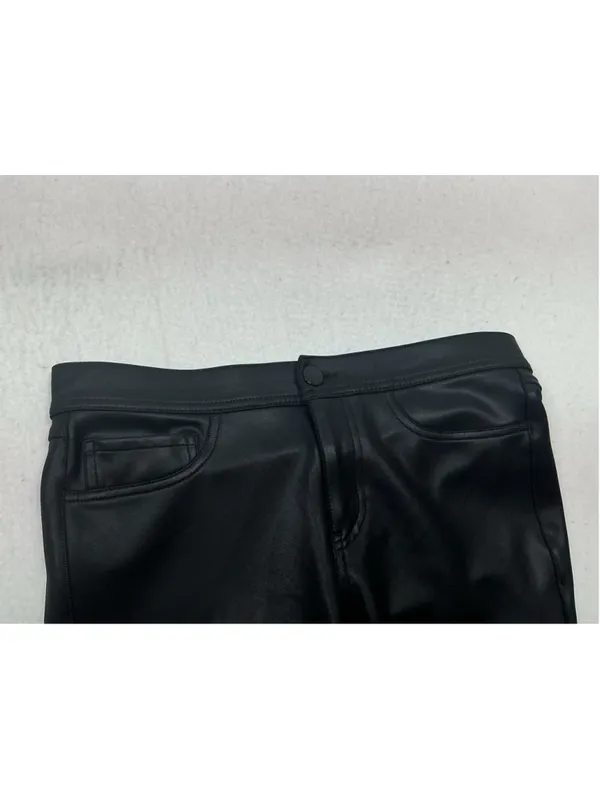 Express Women’s Black Faux Leather Skinny Pants Stretch Zip size 8 R - Image 3