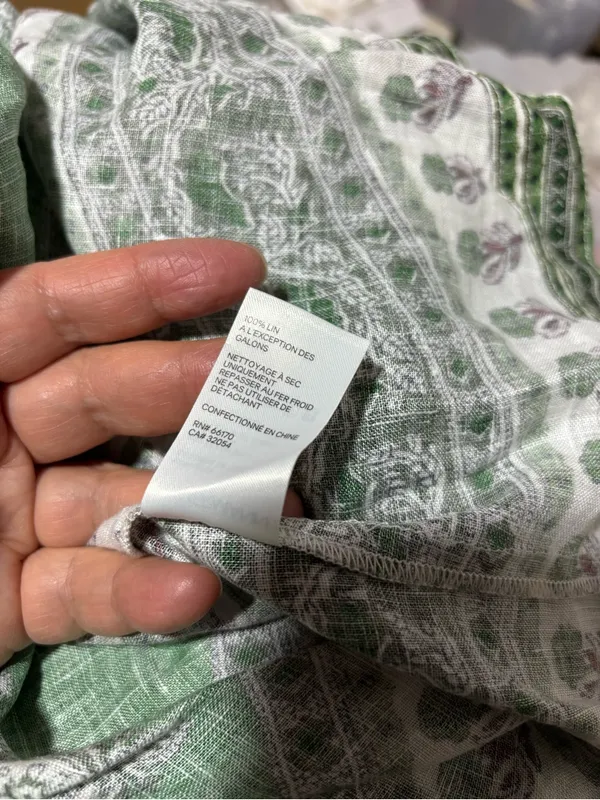 NWOT Zimmermann Green and White Printed Balloon-Sleeve Mini Dress - Image 12