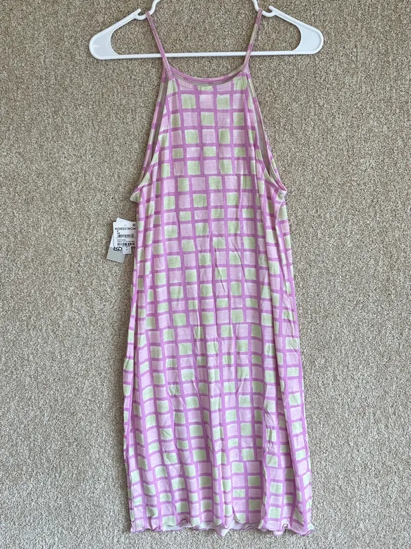 Nordstrom BP retro grid dress spring summer pastel feminine cottagecore coquette - Image 2