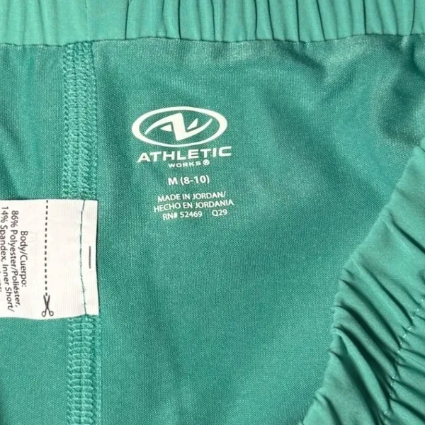 Athletic Works Green‎ Lightweight Quick Dry Gym Shorts Pockets Medium - Image 4