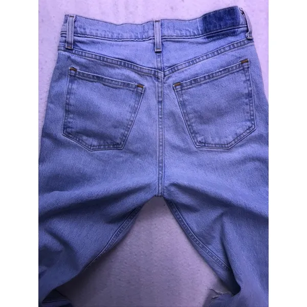 Abercrombie & Fitch 90s Straight Jeans‎ Women 28/6L Light Blue Ripped - Image 7
