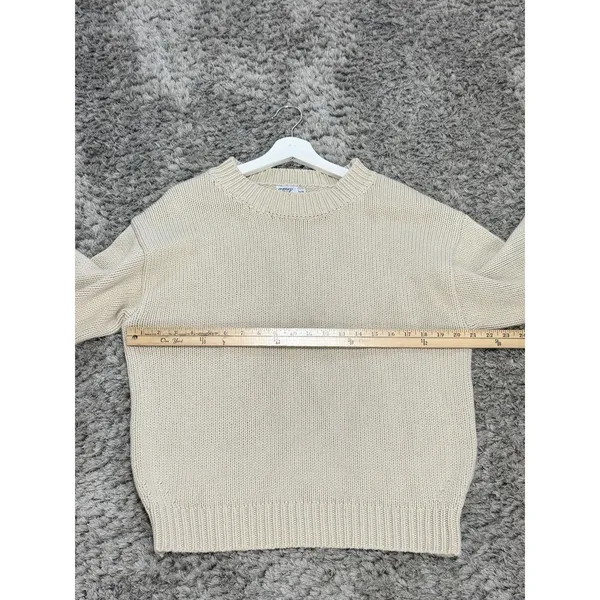 Princess Polly Chunky Knit Sweater Beige Oversized Crewneck Balloon Sleeve S/M - Image 10