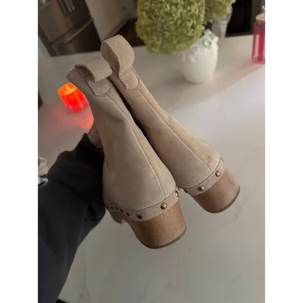 J. CREW Faux Fur Lined Clog Boots in Suede Size 11 - Image 6