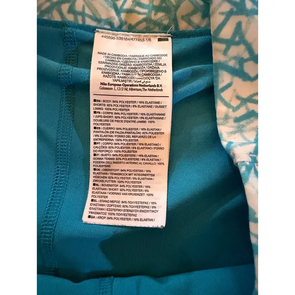 Nike Victory Skort Womens Size M Blue White Geometric Pleated Athletic - Image 4
