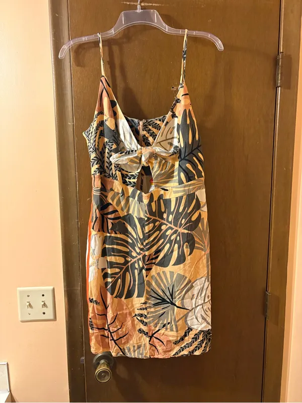 Farm Rio Palm Leaf Print Mini Dress - Image 3