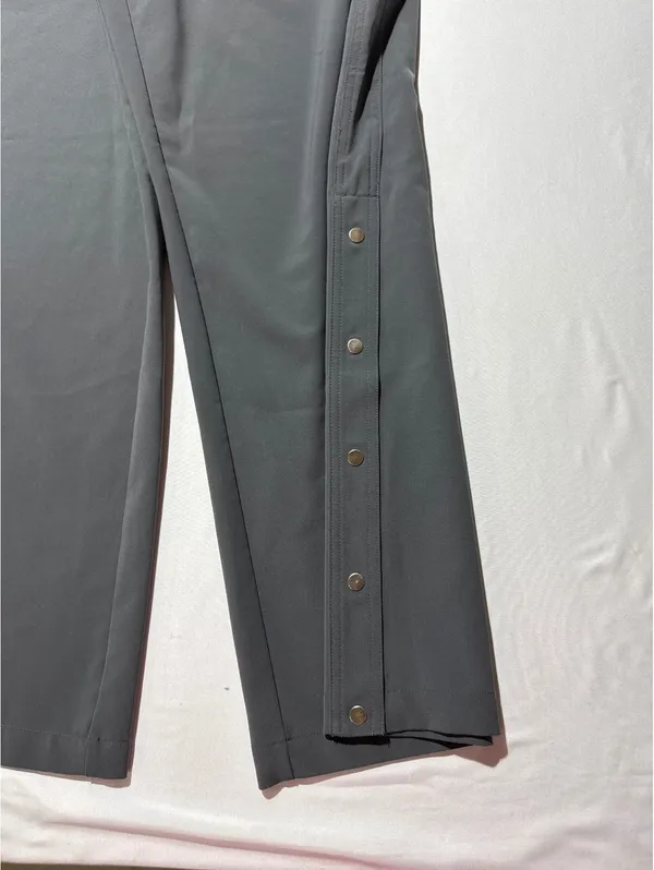 Athleta Gray Wide-Leg Snap Button Pants Large - Comfy & Chic - Image 2