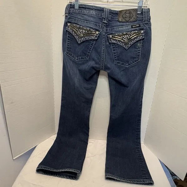 Miss Me Jeans JP5489B2 Boot Cut Distressed Size 29 Color DK131 Y2K Embroidered - Image 4