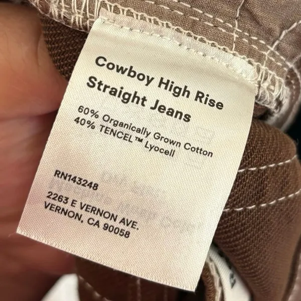 Reformation Brown Cowboy High Rise Straight Jeans Size 23 - Image 6