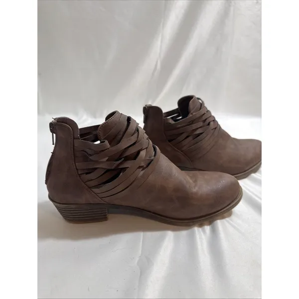 The North Face XJL Ankle Boots Brown Women’s US 7M Leather Zip Up 1.5” Heel - Image 5