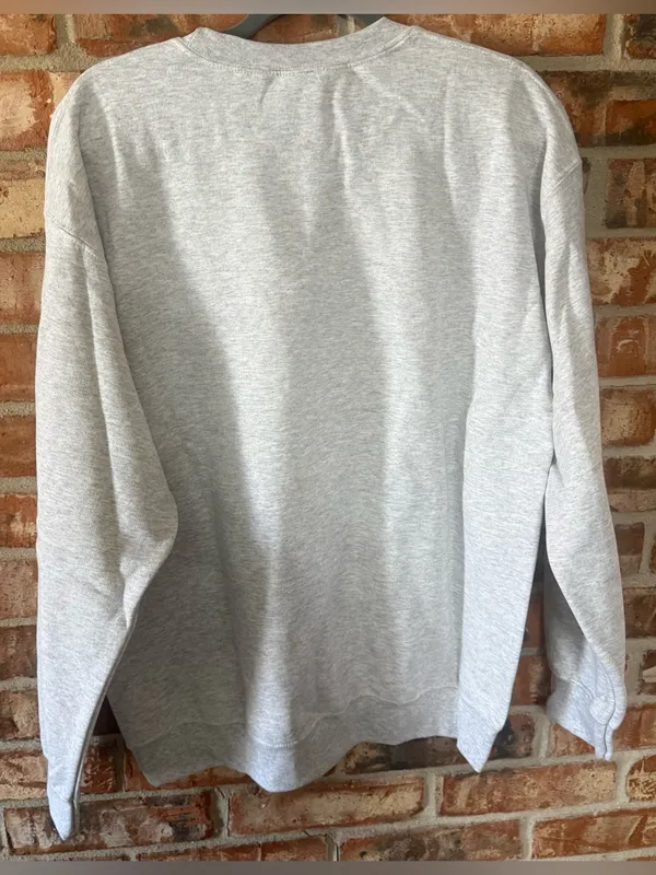 Gildan Light Gray Crewneck Sweatshirt with Boujee Patchwork Duck Motif - Image 4