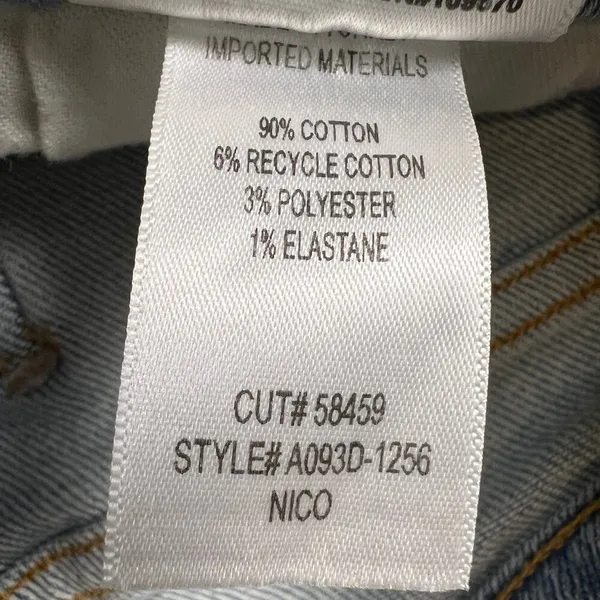 Agolde Nico High Rise Slim Jeans Button Fly Light Distressing Med Wash Size 25 - Image 11