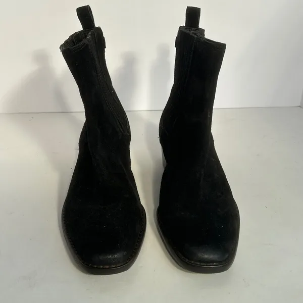 Sam Edelman‎ Black Suede Chelsea Block Heel Ankle Boots Women's Size 6 - Image 2