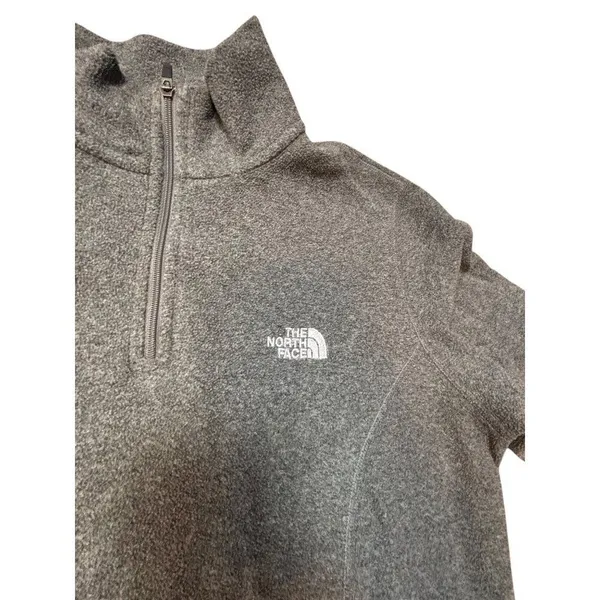 The North Face Womens Grey 1/4 Zip Fleece Pullover M/M - Image 2