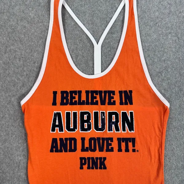 Auburn Tigers Victoria's Secret Tank Top Size Medium Racerback Sequin Y2K - Image 2