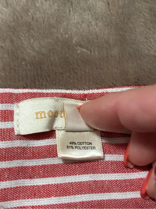 Monteau Dress Women’s Size M Red and White Striped Tie-Neck Top - Image 11