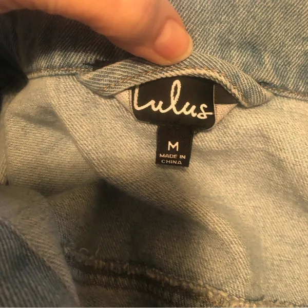 Lulus Classically Cool Light Wash Denim Jacket M Puff Sleeve Light Wash Pockets - Image 6