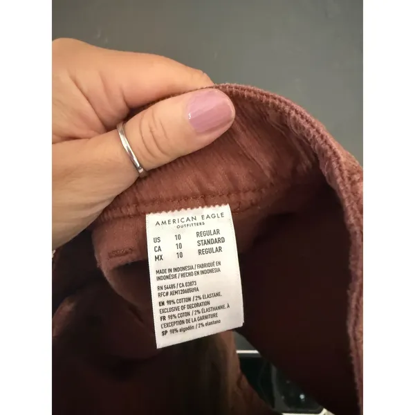 American Eagle‎ Rust Brown Corduroy Super Hi-Rise Button Front Mini Skirt 10 - Image 7