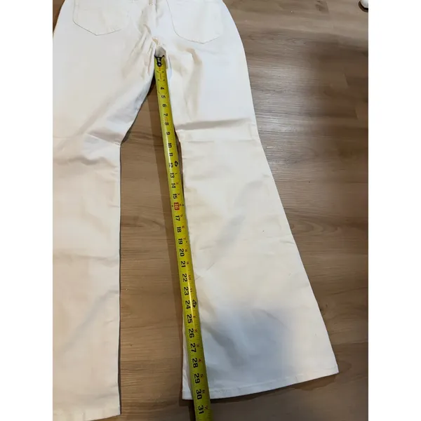 Lee Legendary Style Flare Jeans White 14 M Women Mid Rise Stretch Denim NEW - Image 4