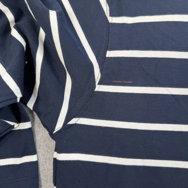 Old Navy Women's 3X Plus Size Navy Blue White Stripe 3/4 Sleeve Boat Neck Top - Image 7