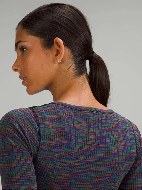 Lululemon Ebb to Street Long Sleeve Shirt Rainbow Multi / Black - Image 3