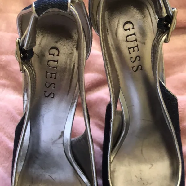 Guess Denim Silver and blue glitter Peeptoe - Image 7