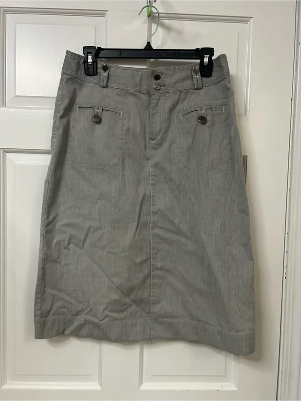 Christopher & Banks Light Gray Midi Pencil Skirt - Image 2