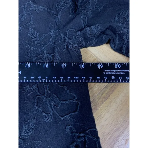 Altar'd State Black Embroidered Boho Tunic Medium Bell Sleeve Lace Top Festival - Image 12