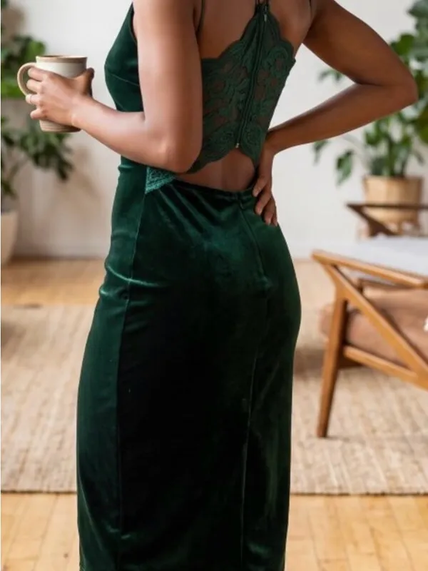 B. Darlin green velvet and lace dress size 0 - Image 3