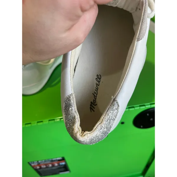 Madewell‎ Leather Sneakers White Gray Low Top Casual Shoes Sz 9 - Image 4