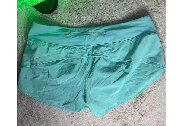 Lululemon Women's Speed Up Shorts 2.5" Green Size 10 Activewear - Image 3