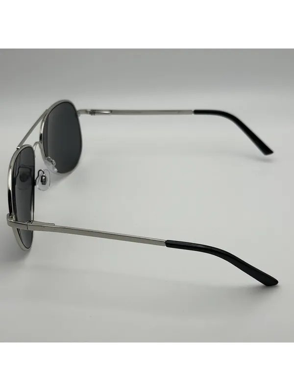 Banana Republic Aviator Sunglasses Silver Frame Black Lenses - Image 4