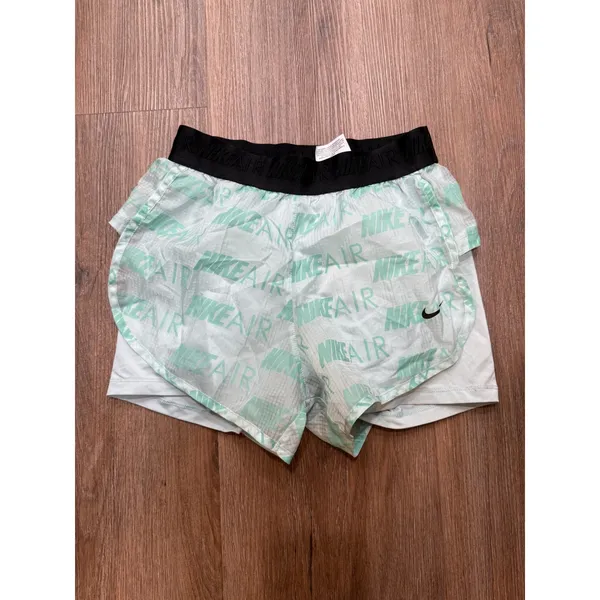 Nike Air Running Shorts Womens XS Teal White Logo Print Athletic Training‎ - Image 2
