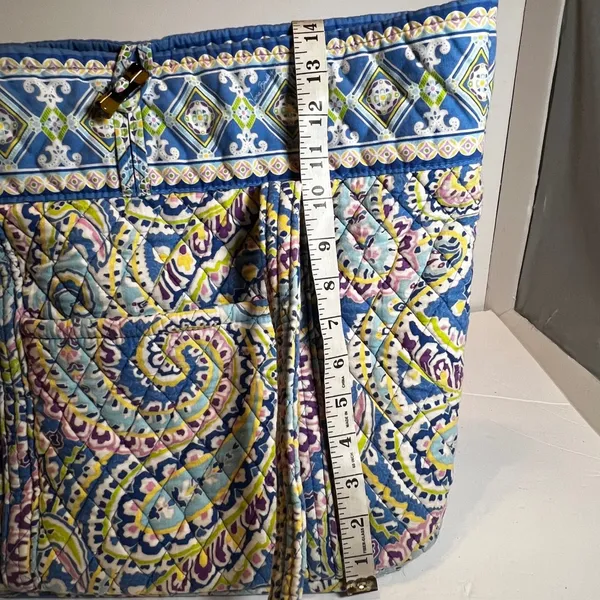 Vera Bradley Capri Blue Tic Tac Tote Quilted Paisley Shoulder Bag Large Retired - Image 7