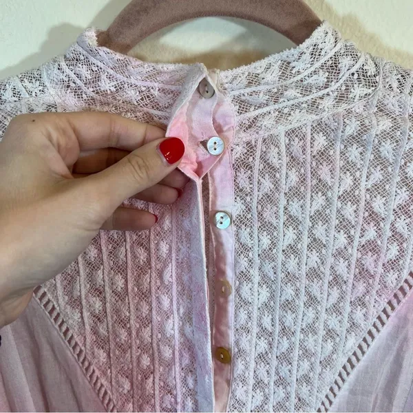 LoveShackFancy Viola Mini Dress Island Pink‎ Hand Tie Dye P - Image 12