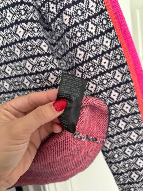 Maeve Black White Turtleneck Sweater Pink Stripe Anthropologie ski slope‎ alpine - Image 4