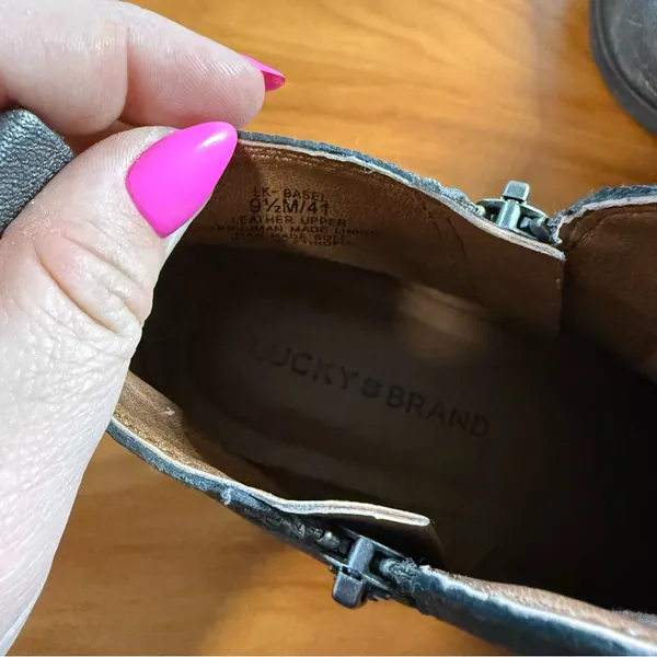 Lucky Brand Basel Bootie Size Zip Ankle Pewter‎ Grey Casual Neutral W9.5 - Image 8