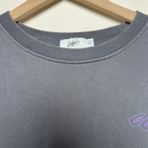 The Mayfair Group Womens 100% Cotton Sweatshirt OS Grey Anti Digital Dysphoria - Image 6