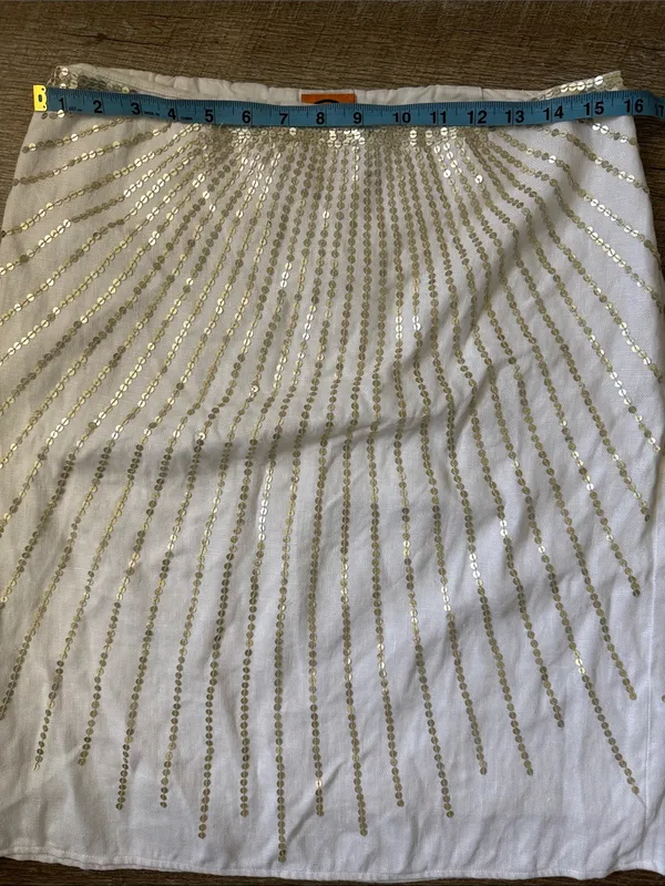 Tory Burch White Sequin Skirt Size 8 - Image 3