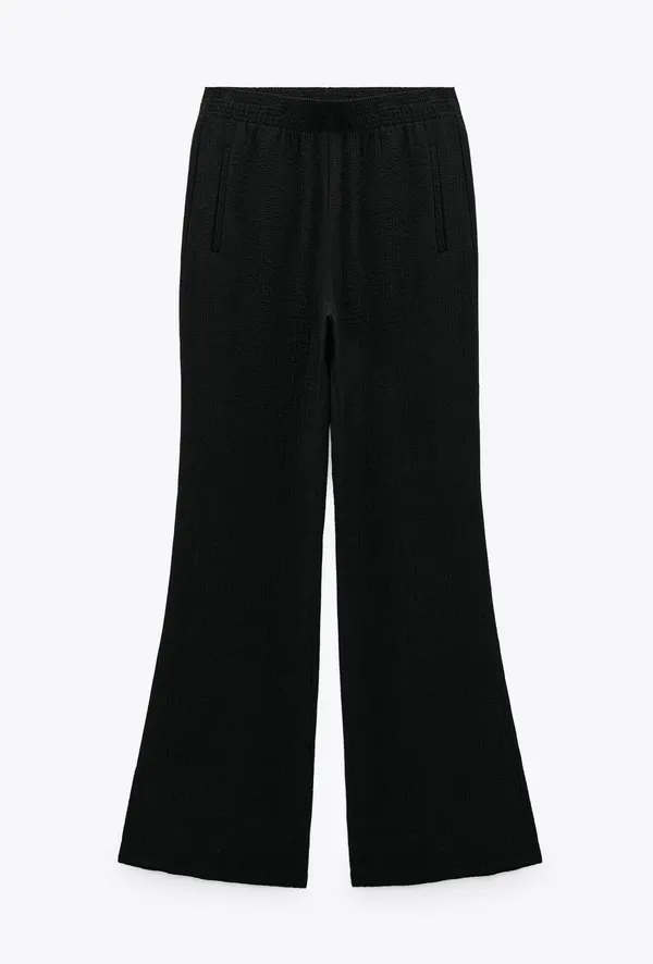 ZARA textured soft high waisted straight leg pants - Image 6